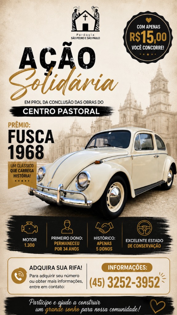 Cartaz oficial da Ação Solidária Fusca 1968